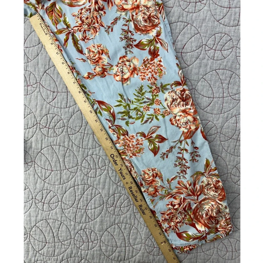 Soft Surroundings Pajama Pants Blue‎ Floral Divine Flannel 2ED79 / Women's Small